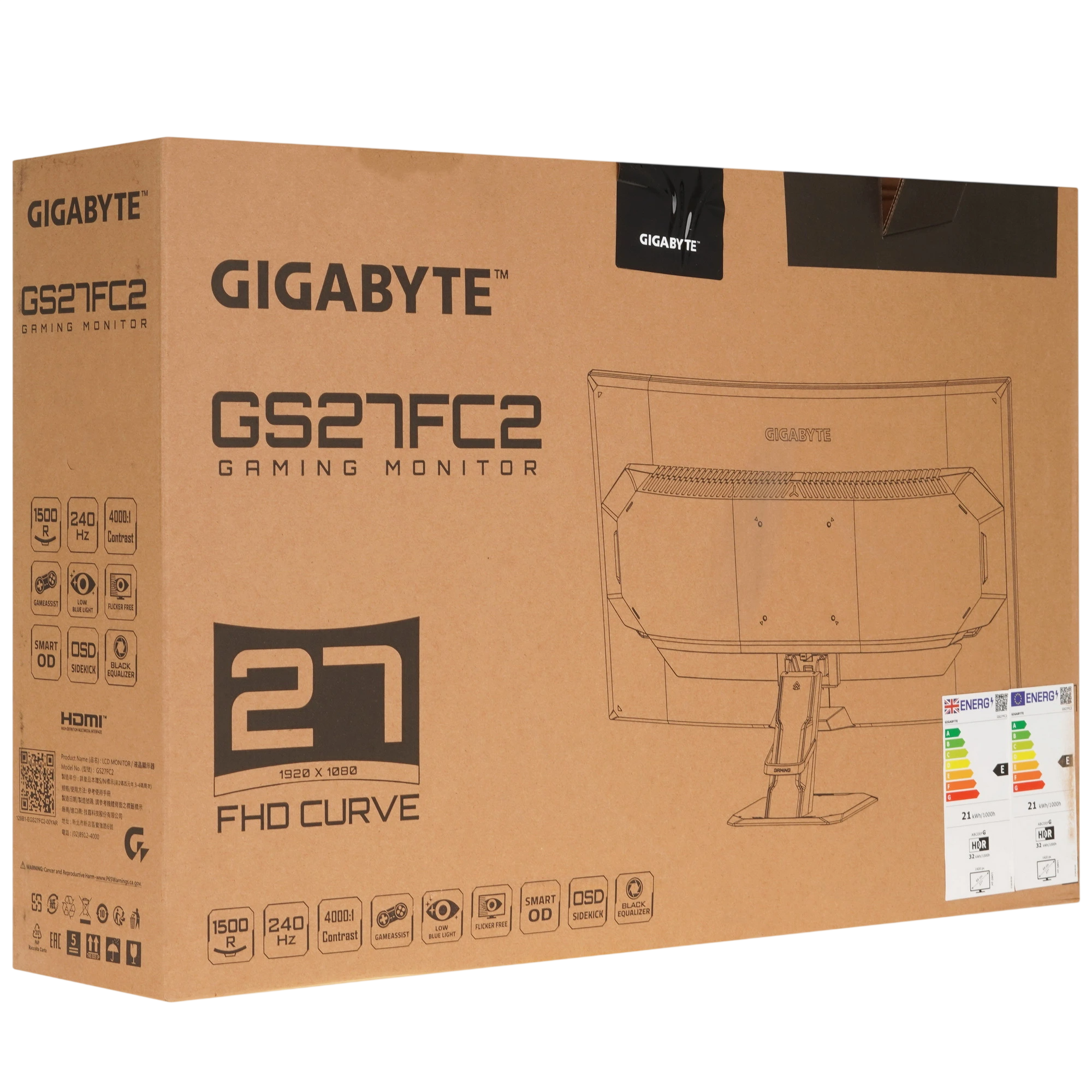 27 Монитор GIGABYTE GS27FC2 EK черный