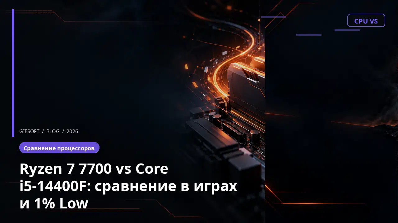 Ryzen 7 7700 vs Core i5-14400F: сравнение в играх и 1% Low