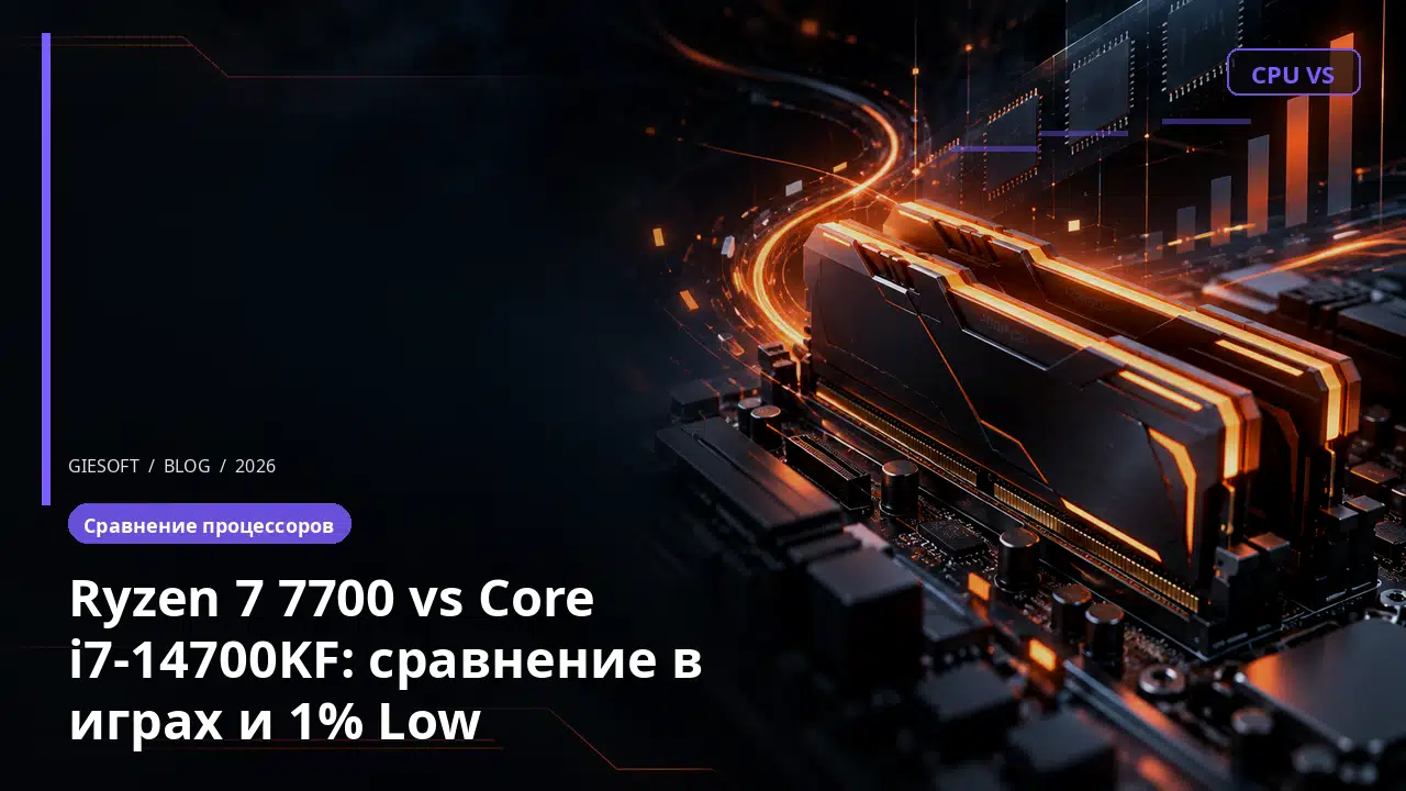 Ryzen 7 7700 vs Core i7-14700KF: сравнение в играх и 1% Low
