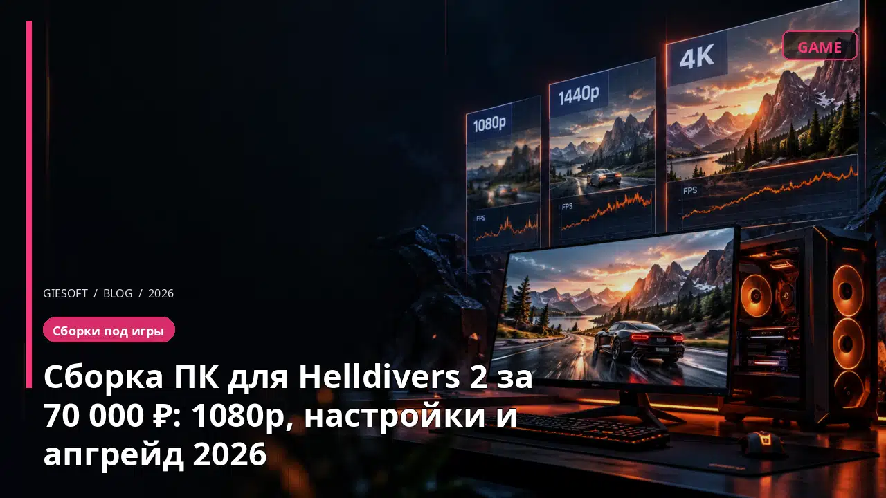 Сборка ПК для Helldivers 2 за 70 000 ₽: 1080p, настройки и апгрейд 2026