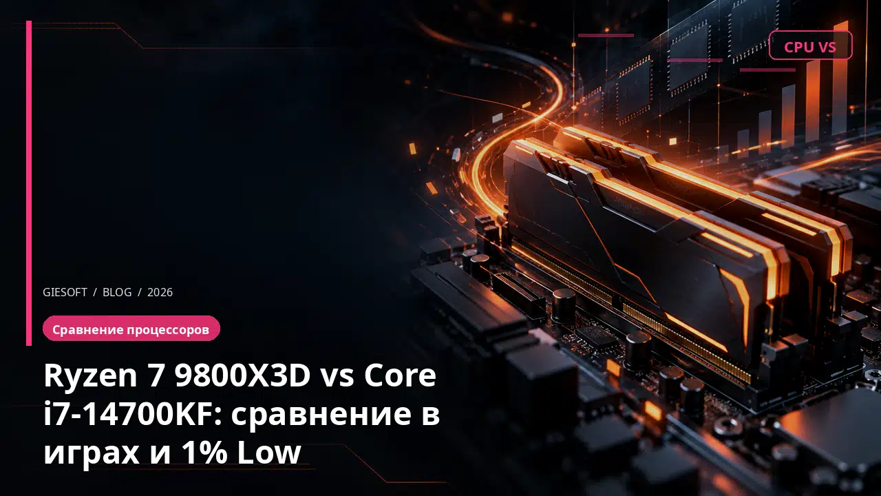 Ryzen 7 9800X3D vs Core i7-14700KF: сравнение в играх и 1% Low