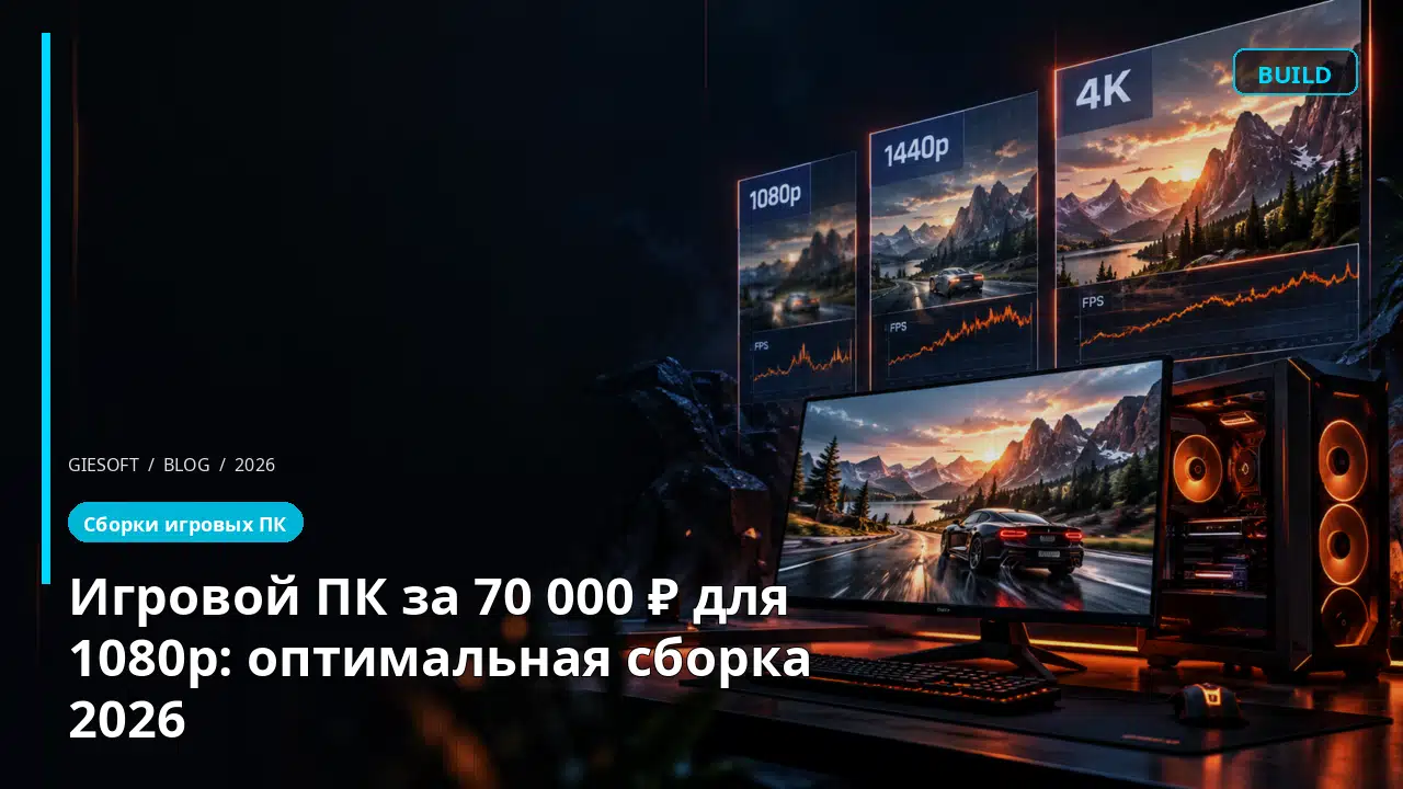 Игровой ПК за 70 000 ₽ для 1080p: оптимальная сборка 2026
