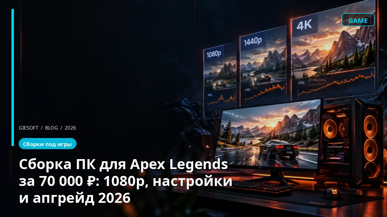 Сборка ПК для Apex Legends за 70 000 ₽: 1080p, настройки и апгрейд 2026