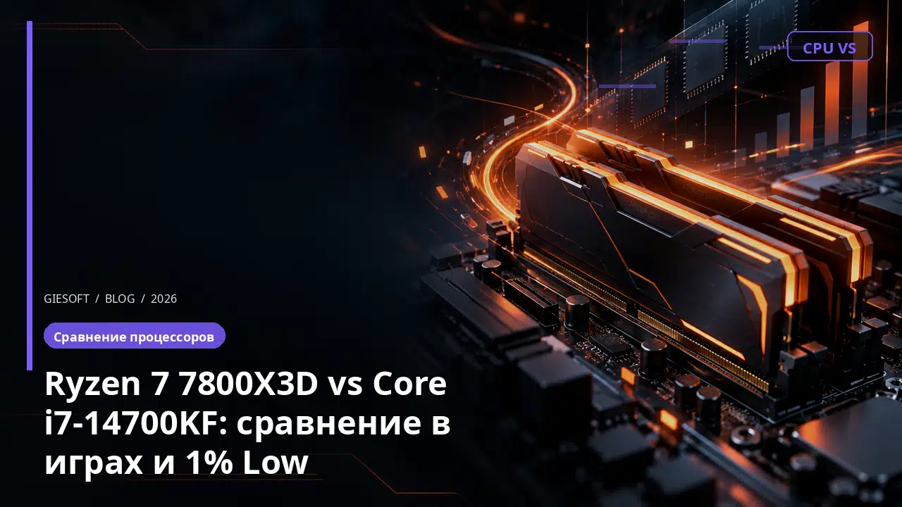 Ryzen 7 7800X3D vs Core i7-14700KF: сравнение в играх и 1% Low