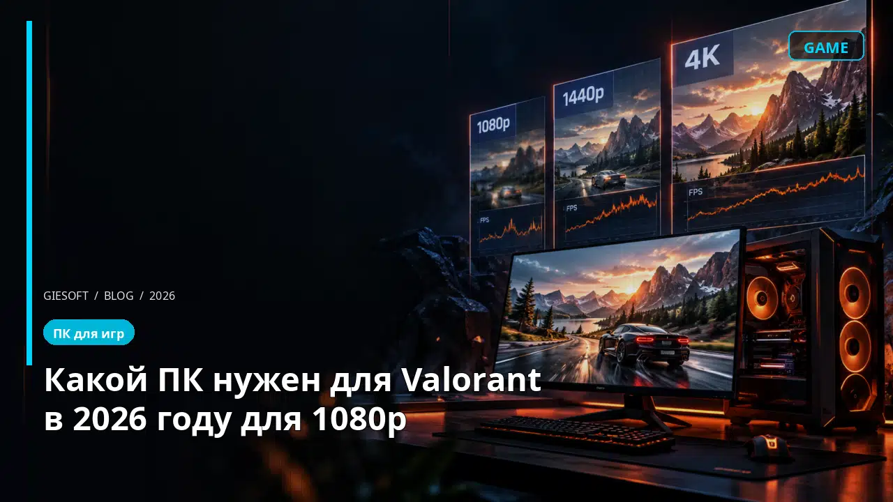 Какой ПК нужен для Valorant в 2026 году для 1080p