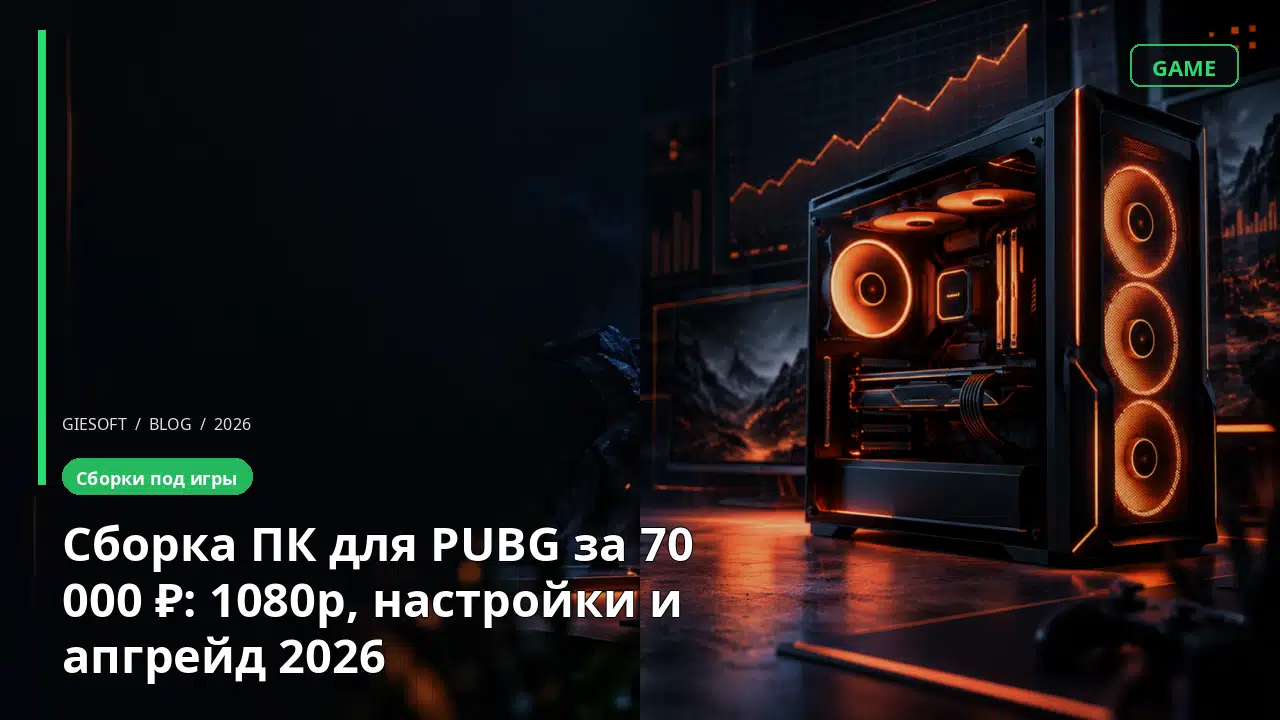 Сборка ПК для PUBG за 70 000 ₽: 1080p, настройки и апгрейд 2026