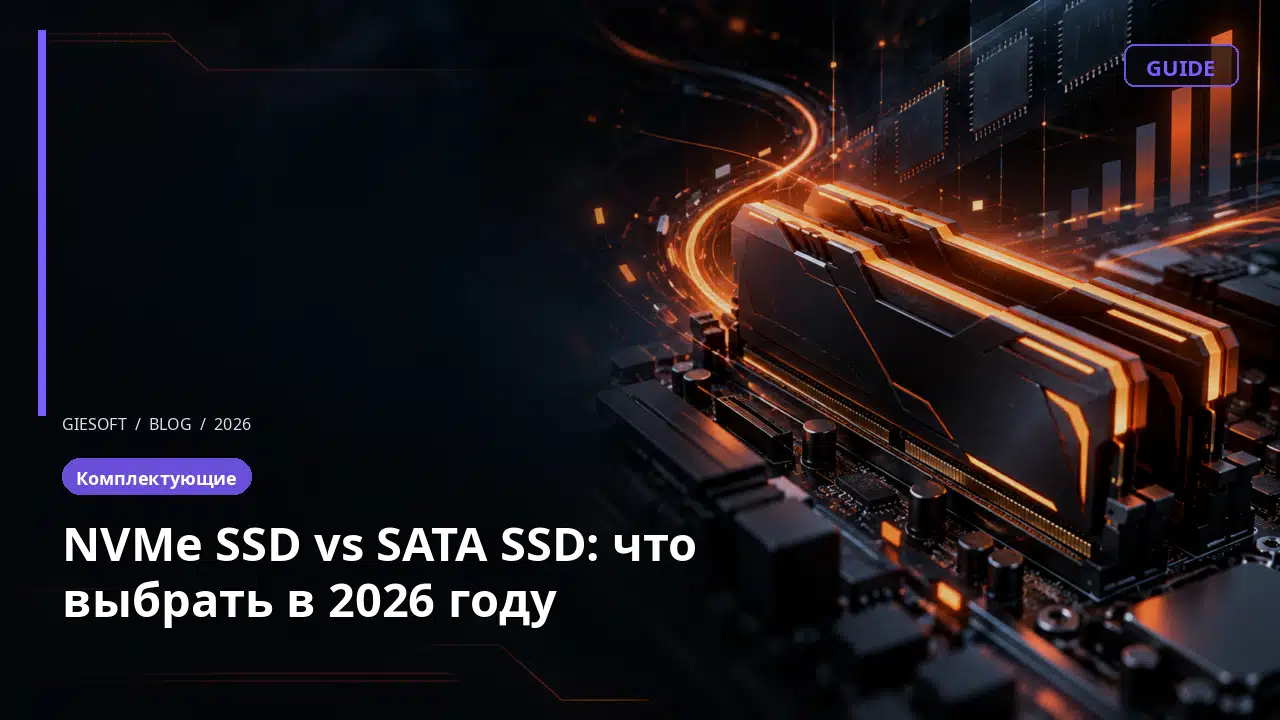 NVMe SSD vs SATA SSD: что выбрать в 2026 году