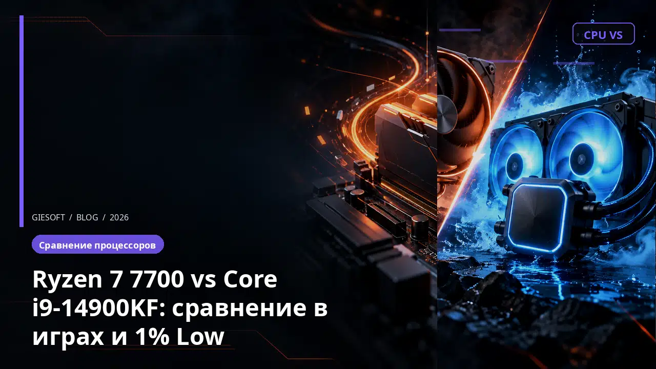 Ryzen 7 7700 vs Core i9-14900KF: сравнение в играх и 1% Low