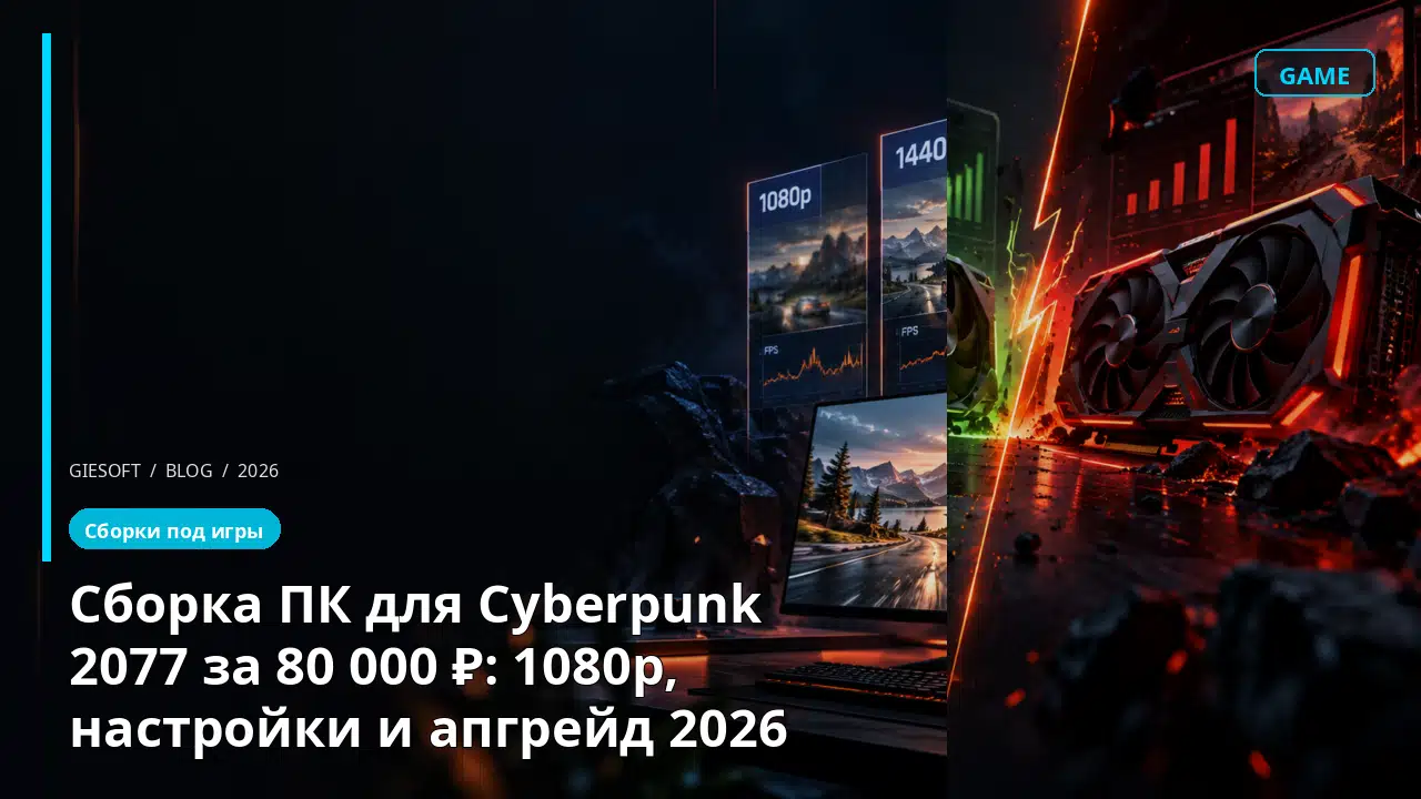 Сборка ПК для Cyberpunk 2077 за 80 000 ₽: 1080p, настройки и апгрейд 2026