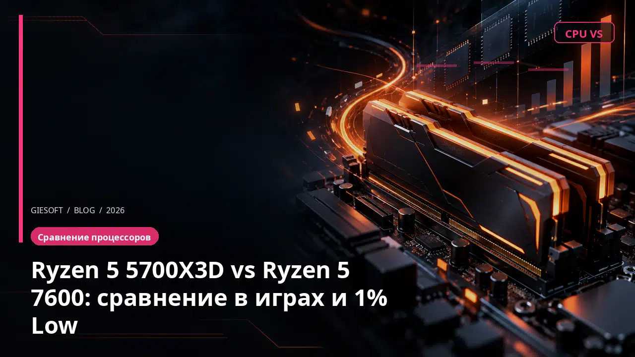 Ryzen 5 5700X3D vs Ryzen 5 7600: сравнение в играх и 1% Low