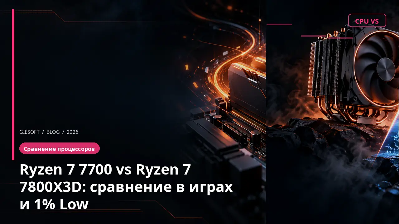 Ryzen 7 7700 vs Ryzen 7 7800X3D: сравнение в играх и 1% Low